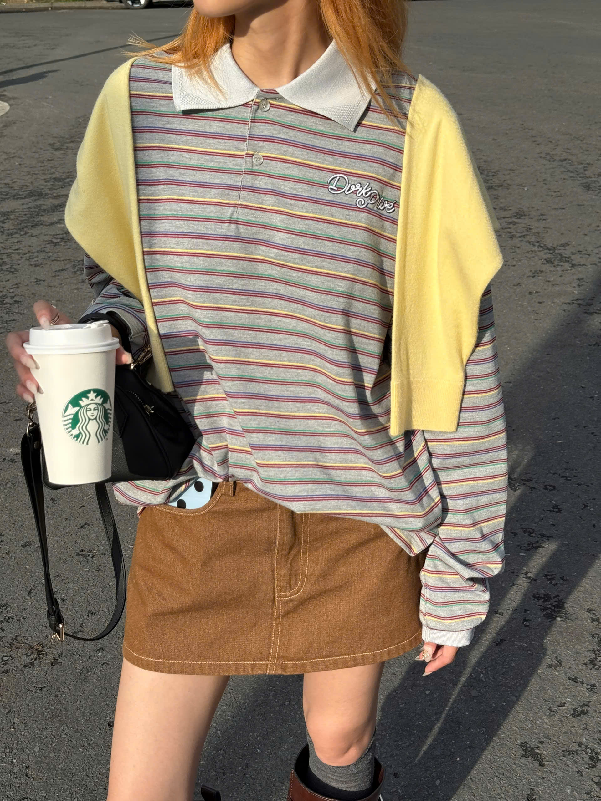 DVRK PRIVÉ THIN STRIPE LONGSLEEVES POLO - GREY 11