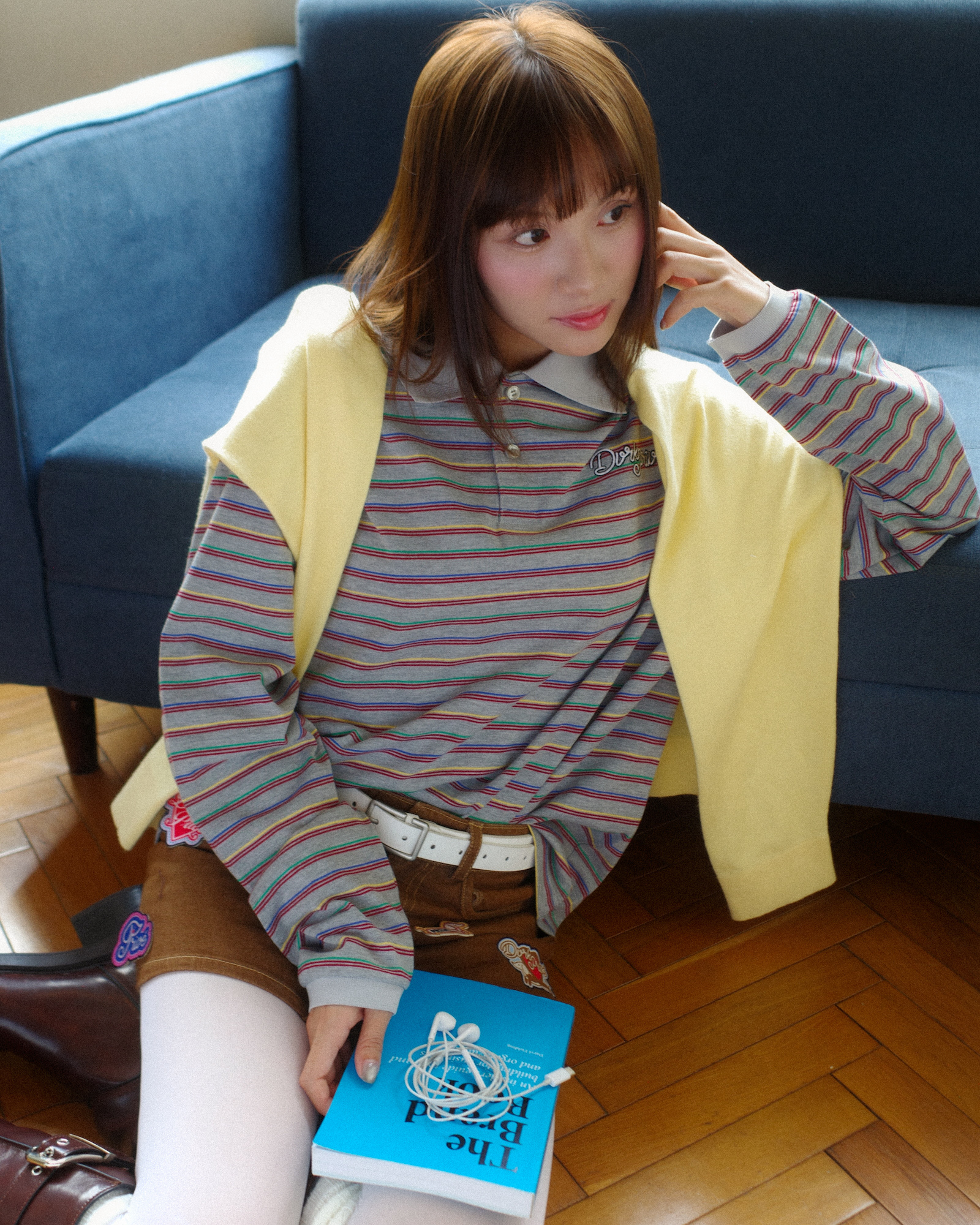 DVRK PRIVÉ THIN STRIPE LONGSLEEVES POLO - GREY