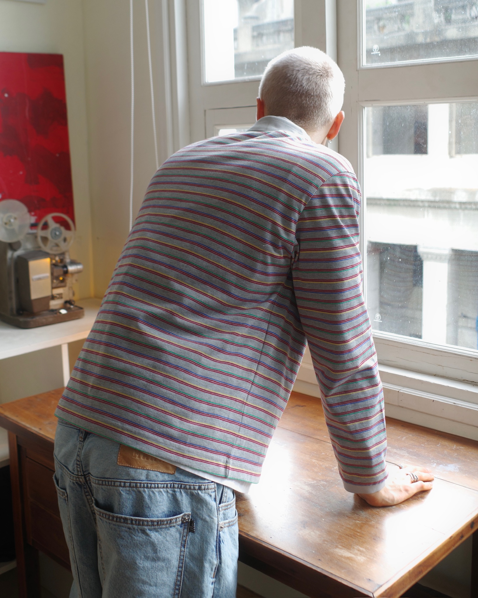 DVRK PRIVÉ THIN STRIPE LONGSLEEVES POLO - GREY 7