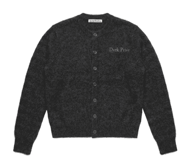 FUZZY CARDIGAN - BLACK - L 1