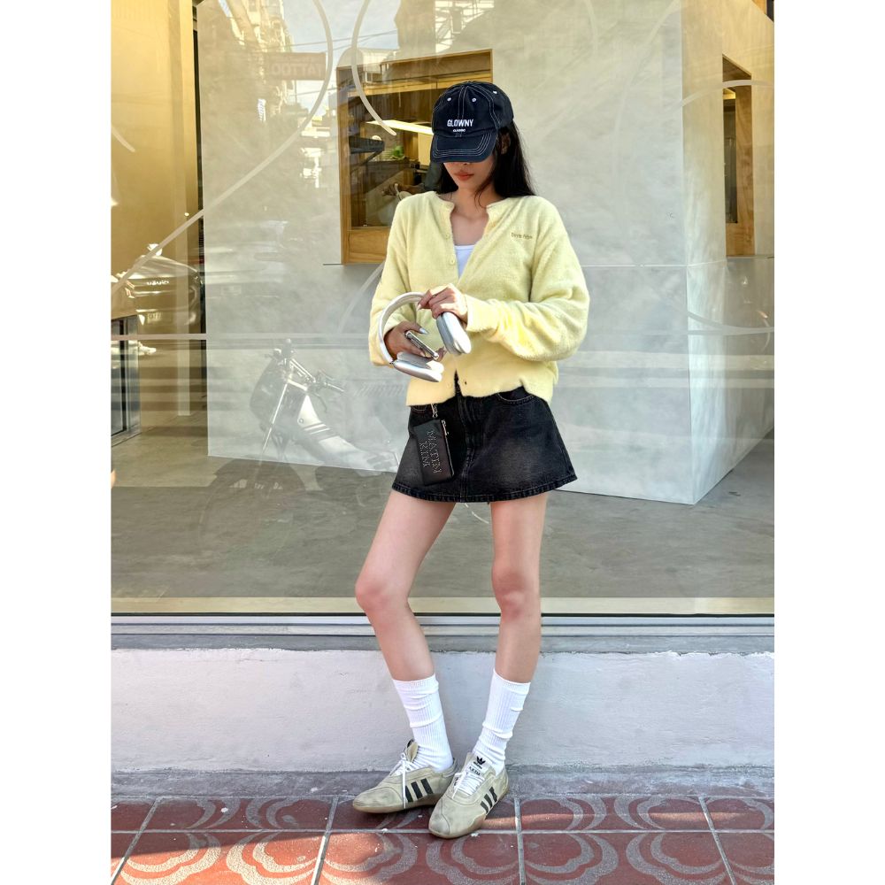 FUZZY CARDIGAN - YELLOW