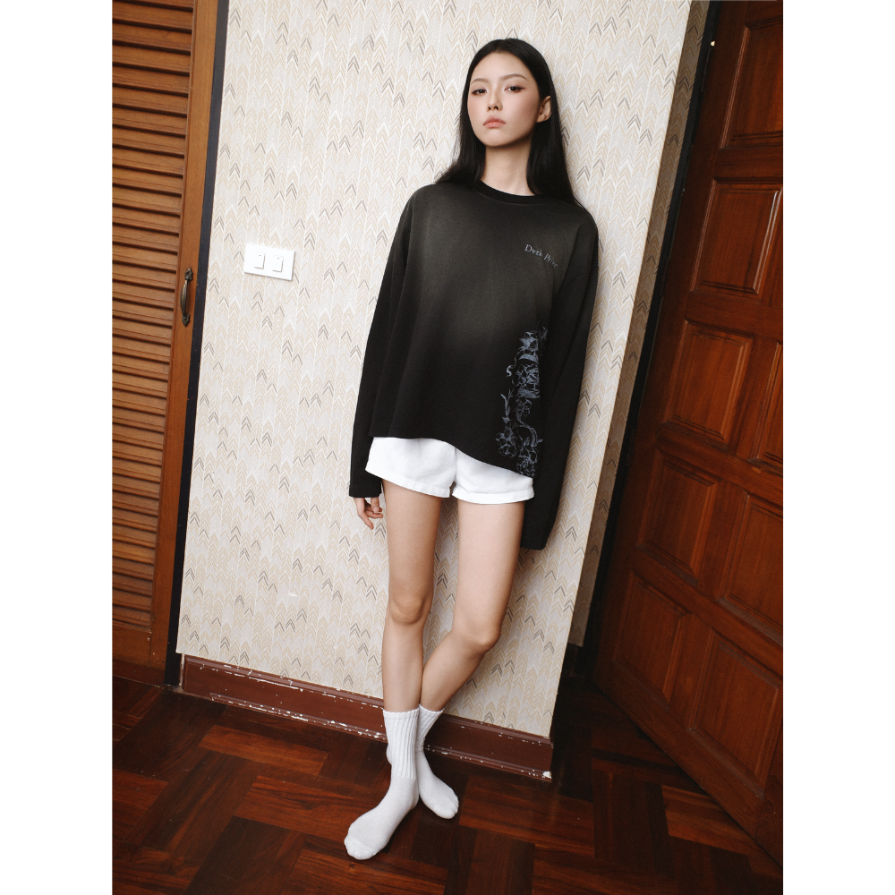LAUREL WASHED LONGSLEEVE - BLACK