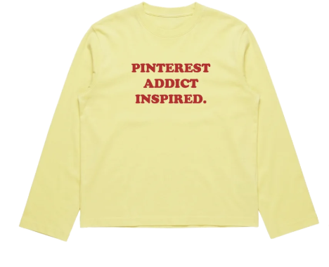 PINTEREST ADDICT LONGSLEEVE - YELLOW - S 1