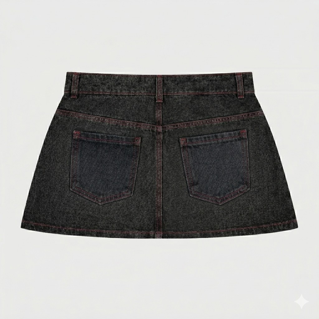 PRIVATE SCHOOL DENIM MINISKIRT - BLACK 2
