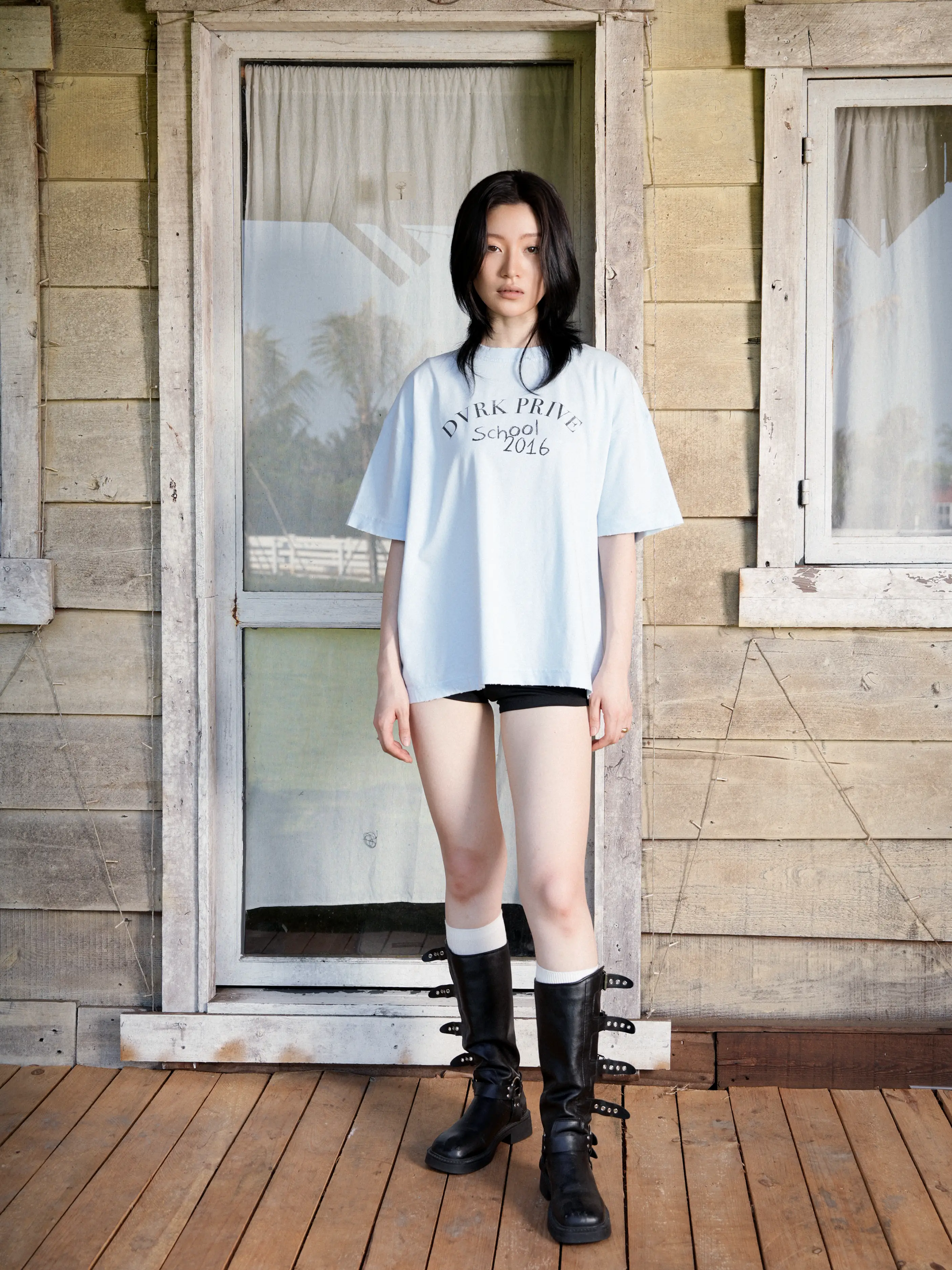 PRIVATE SCHOOL WASH TEE - BABY BLUE