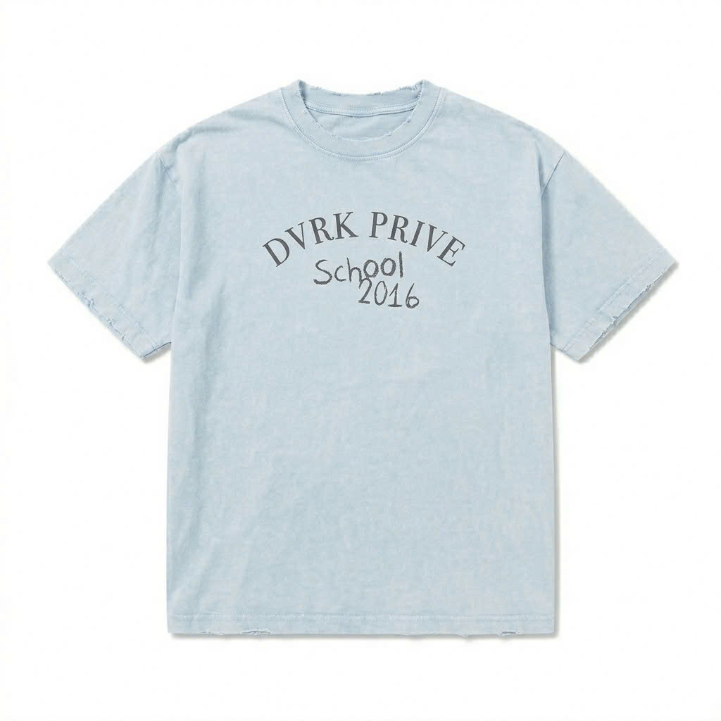 PRIVATE SCHOOL WASH TEE - BABY BLUE - L 1