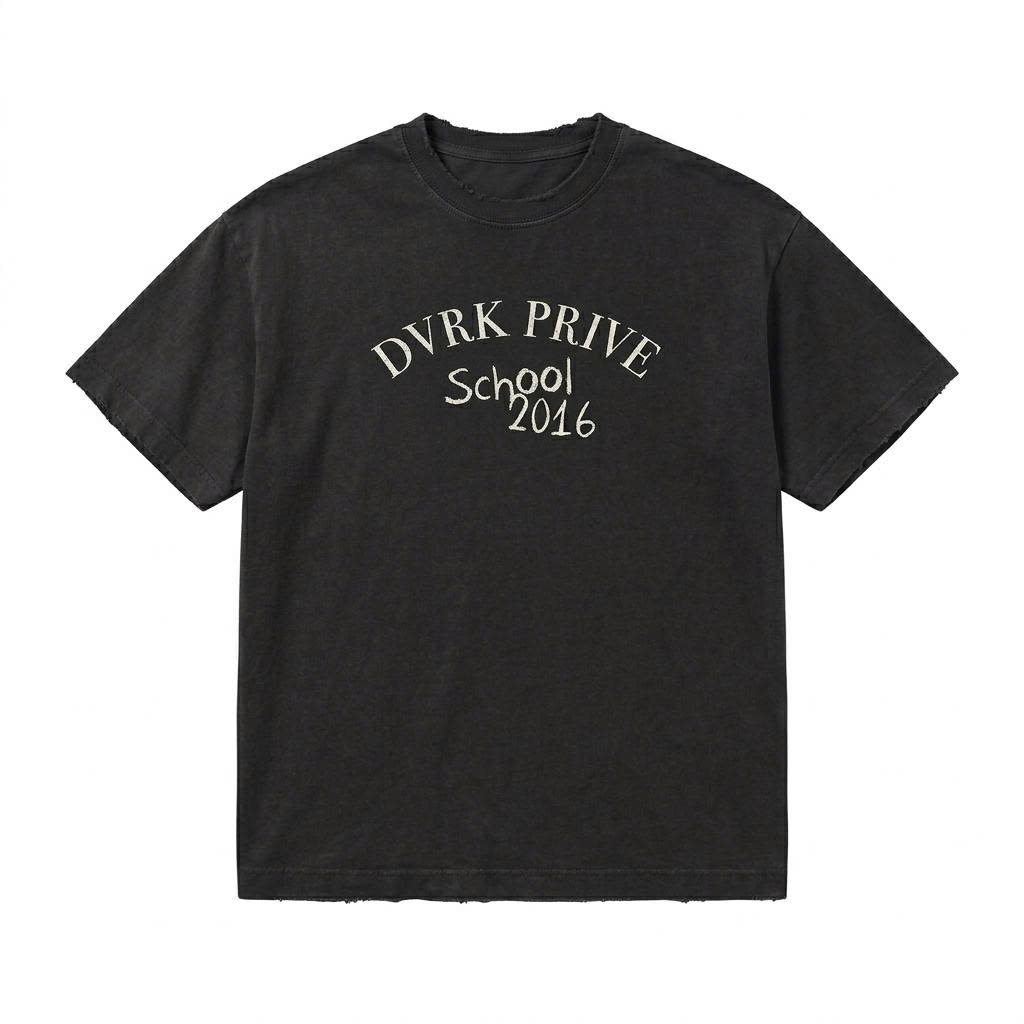 PRIVATE SCHOOL WASH TEE - BLACK
