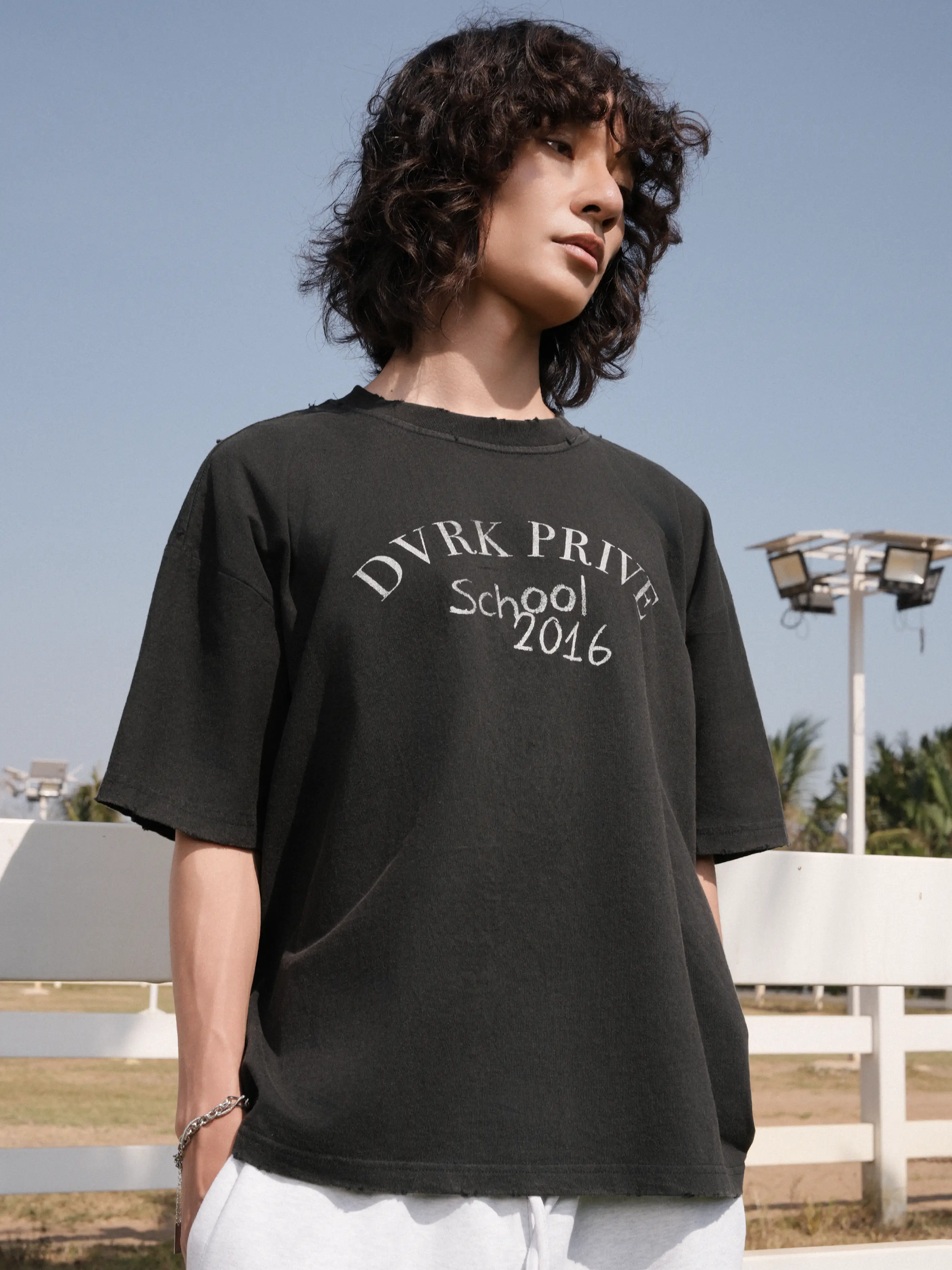 PRIVATE SCHOOL WASH TEE - BLACK