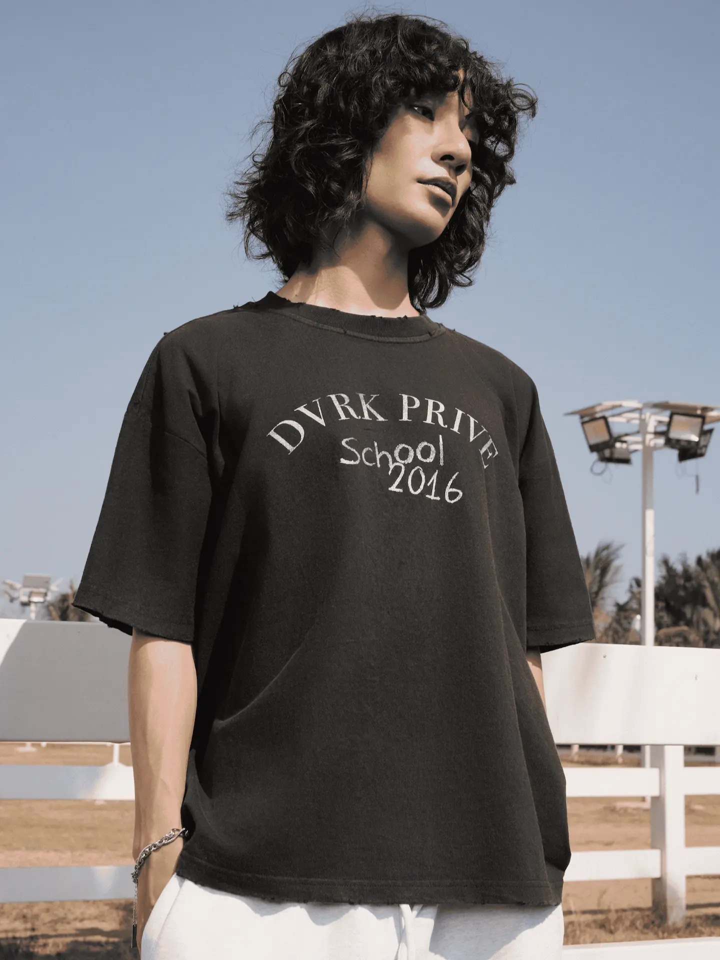 PRIVATE SCHOOL WASH TEE - BLACK