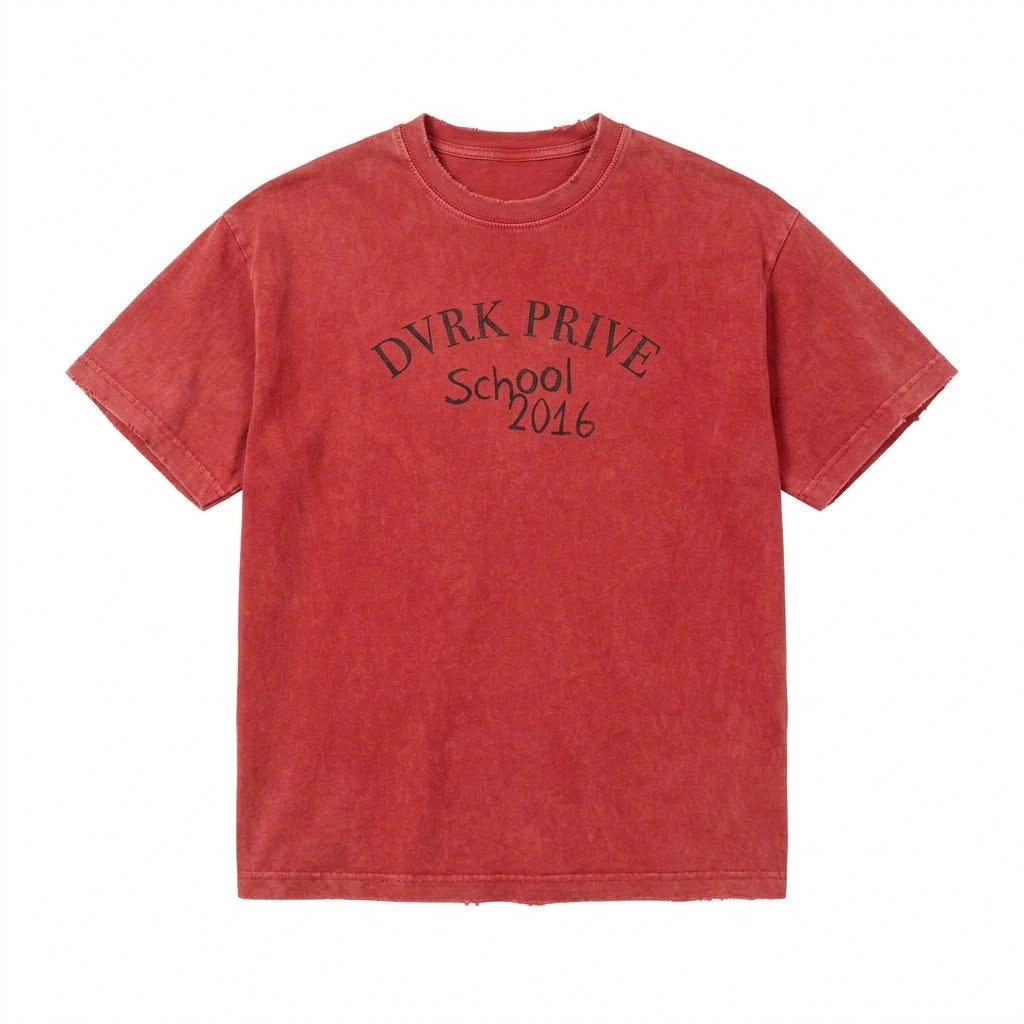 PRIVATE SCHOOL WASH TEE - RED - L 1