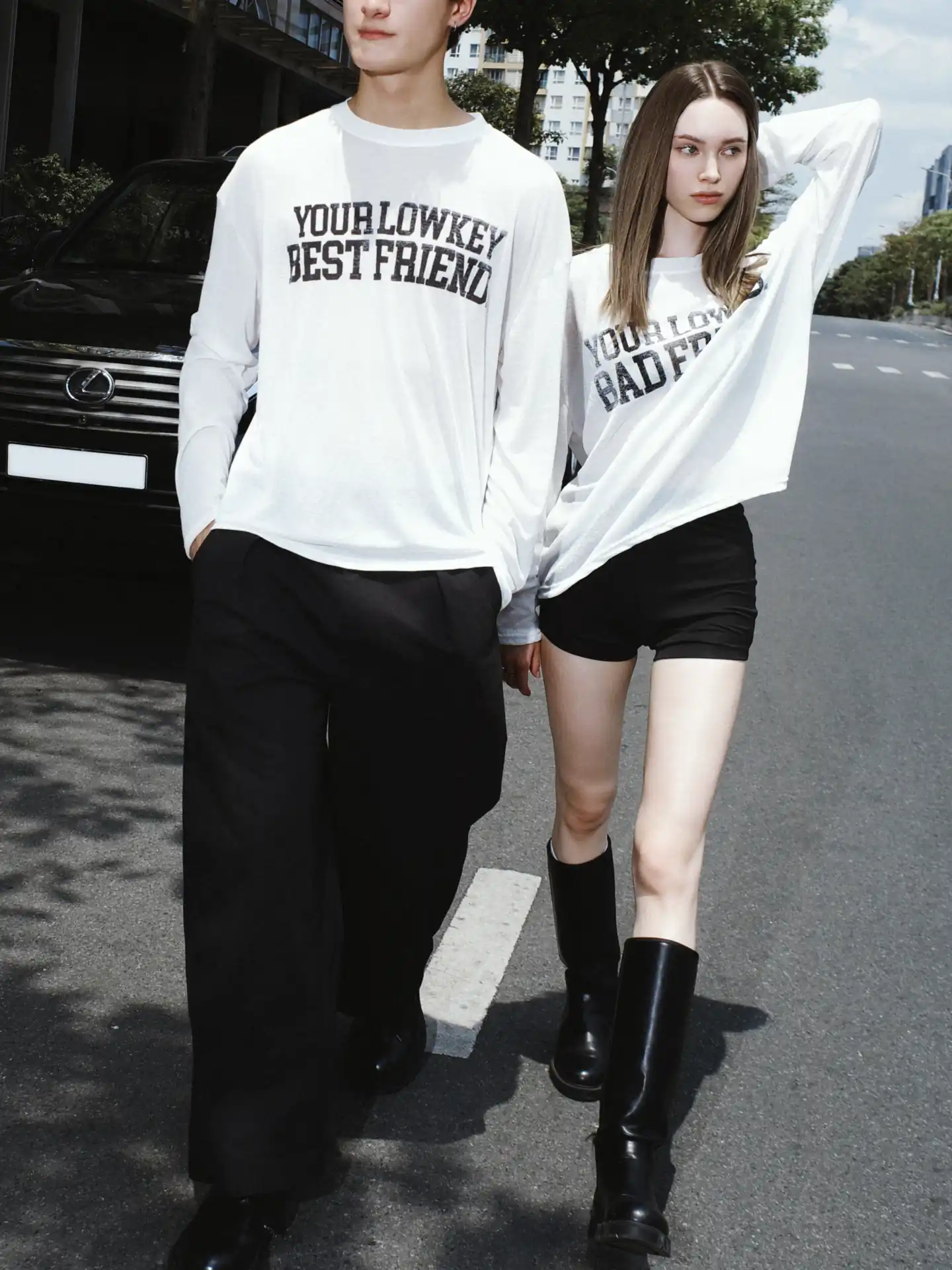 YOUR LOW KEY BAD FRIEND LONGSLEEVE - WHITE
