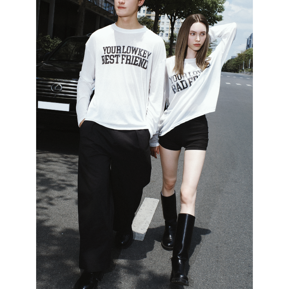 YOUR LOW KEY BAD FRIEND LONGSLEEVE - WHITE