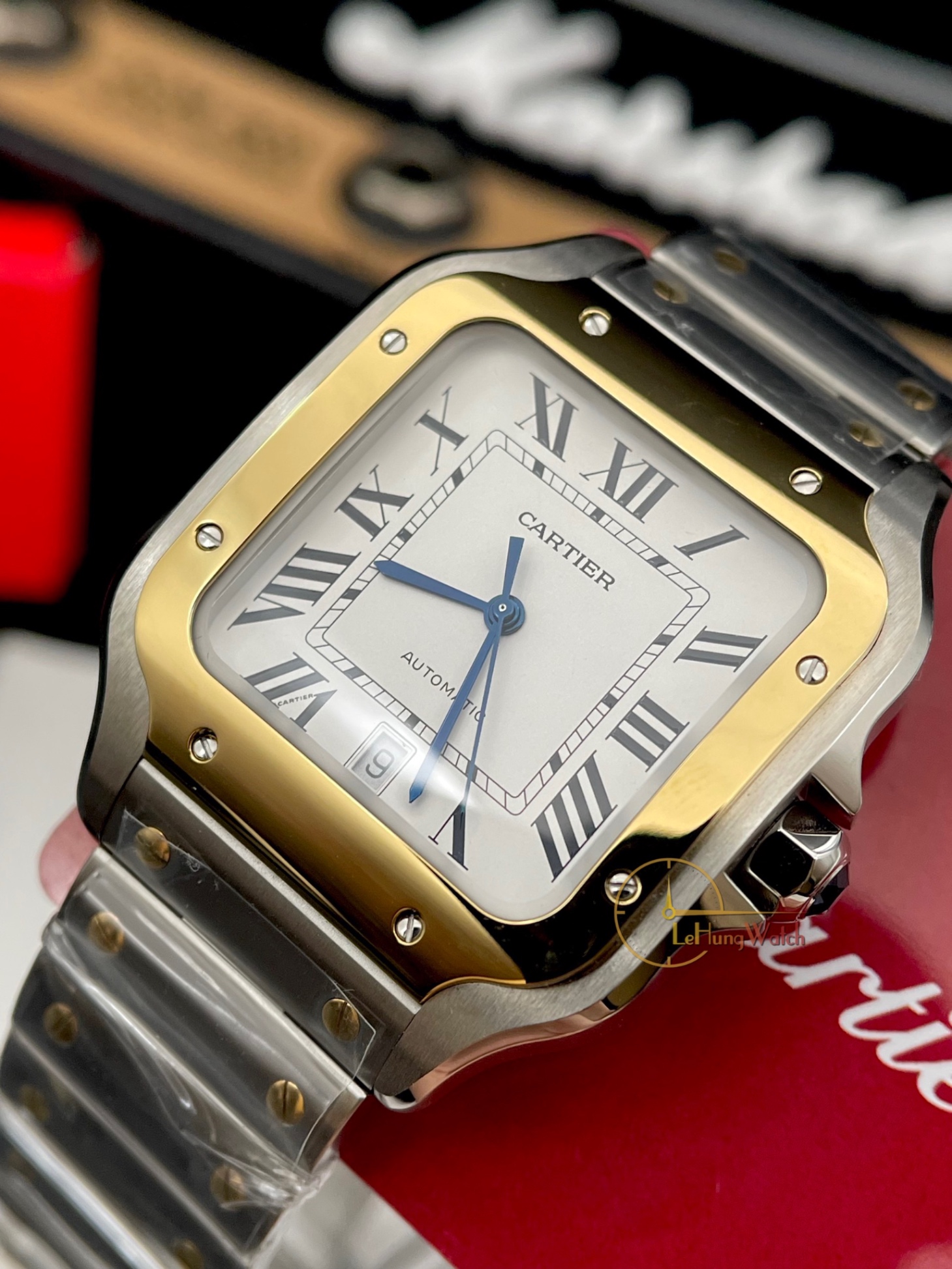 Đồng Hồ Cartier Santos De Cartier Replica 1 1 demi gold