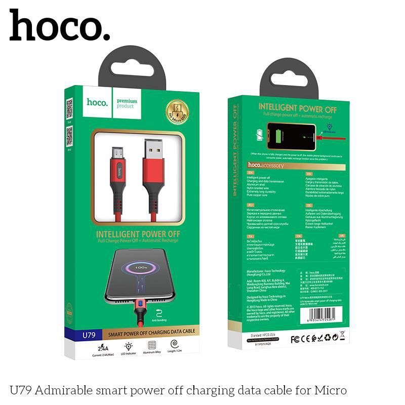 Cáp Hoco U79 Micro 1.2M - Ngắt điện thông minh