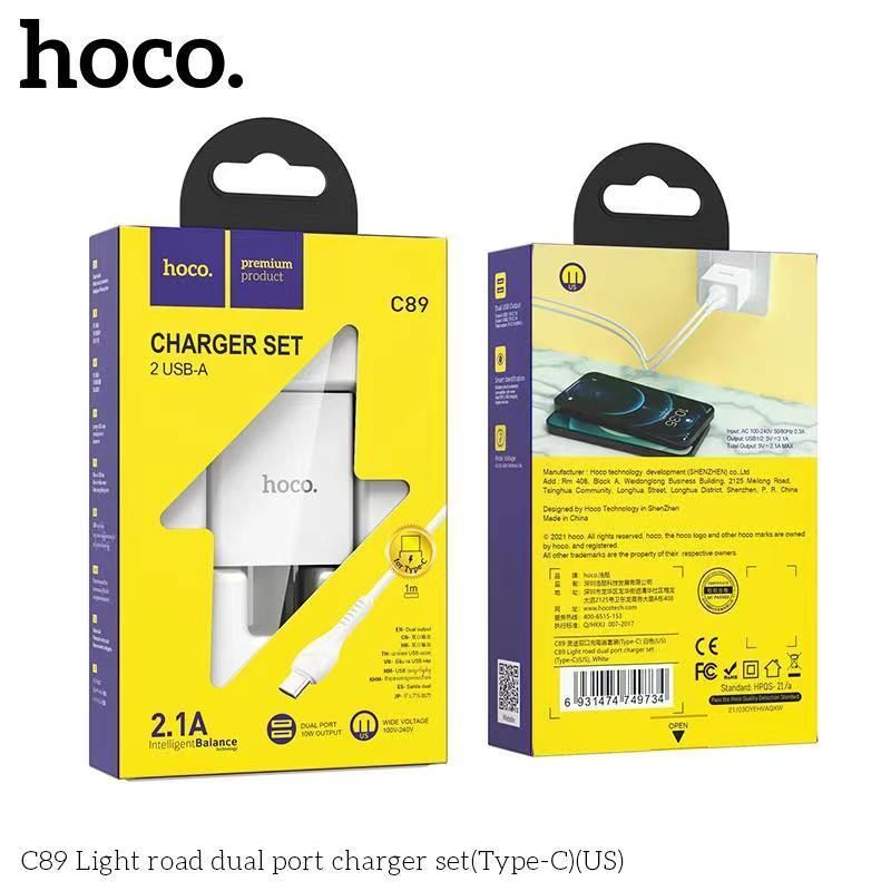 Bộ củ cáp sạc Hoco C89 typeC