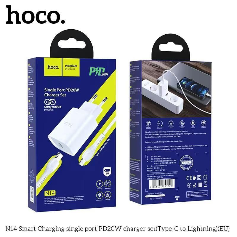 Bộ củ cáp sạc Hoco N14 lightning 20w