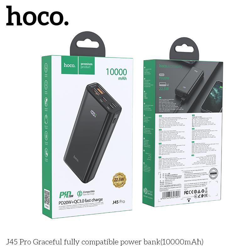 Sạc Dự Phòng Hoco J45 Pro - 10.000 mAh Hỗ trợ sạc nhanh QC3.0 (New)