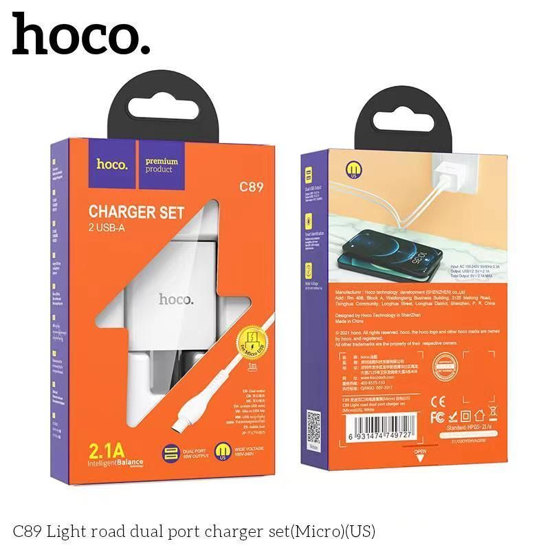 Bộ củ cáp sạc hoco C89 micro