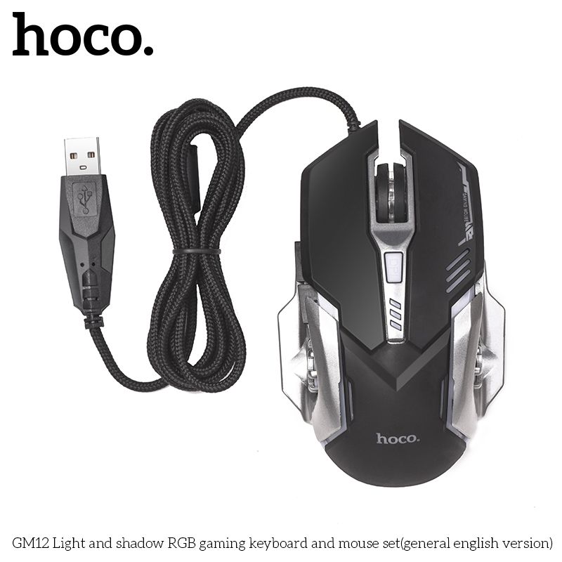 Bộ Bàn Phím Chuột Gaming Hoco GM12 có led RGB (Bản tiếng Anh)