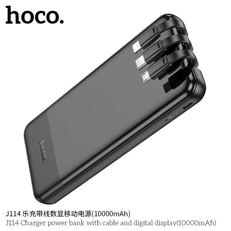 Pin Sạc Dự Phòng J114 Có Cáp - Màn hình kỹ thuật số (10.000mAh)