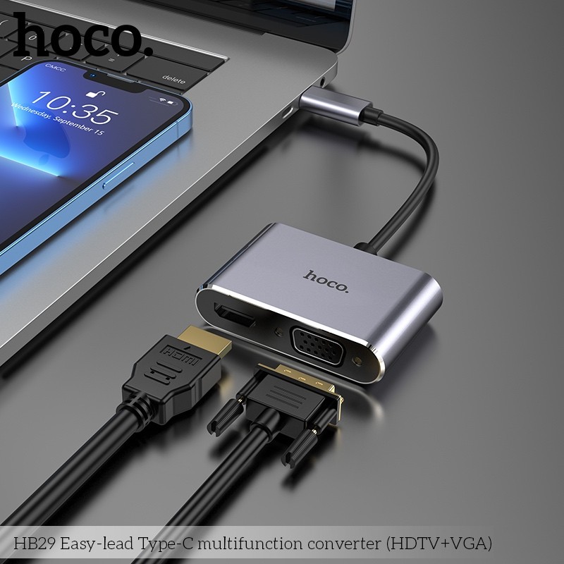 Bộ Chuyển Đổi Đa Chức Năng Hoco HB29 Easy-lead Type-C