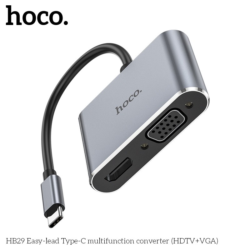 Bộ Chuyển Đổi Đa Chức Năng Hoco HB29 Easy-lead Type-C