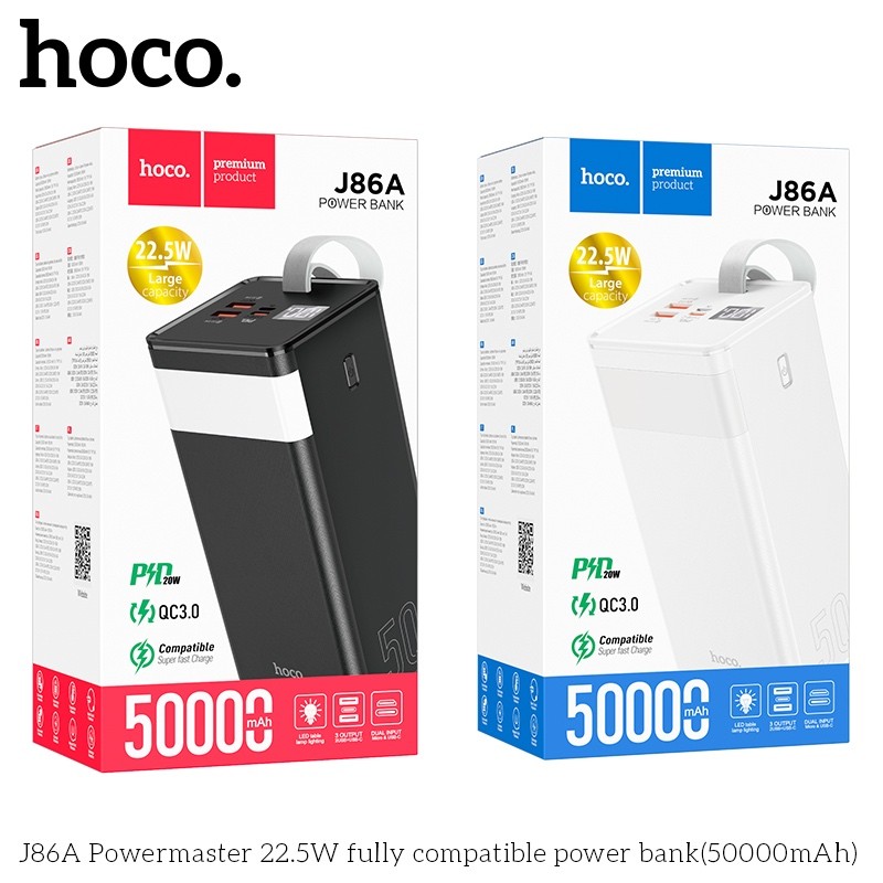 Pin Sạc Dự Phòng Sạc Nhanh Hoco J86A (PD 20W) 50.000mAh