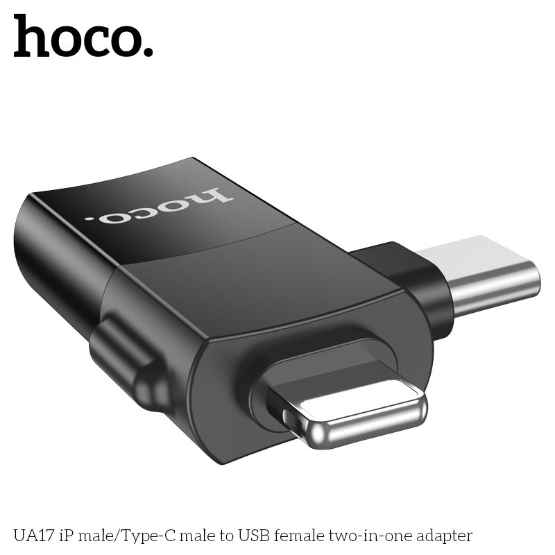 Đầu chuyển đổi Hoco UA17 lightning typeC sang USB