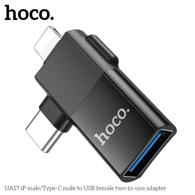 Đầu chuyển đổi Hoco UA17 lightning typeC sang USB