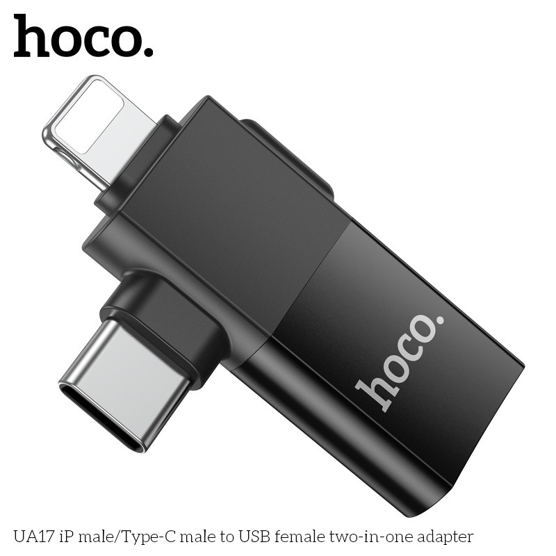 Đầu chuyển đổi Hoco UA17 lightning typeC sang USB