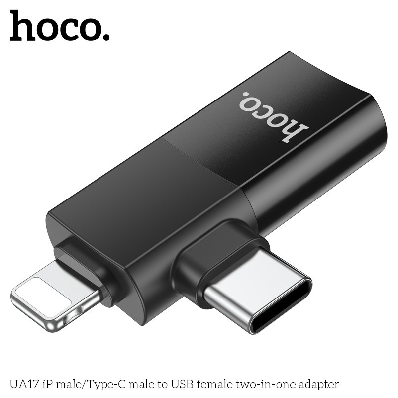Đầu chuyển đổi Hoco UA17 lightning typeC sang USB