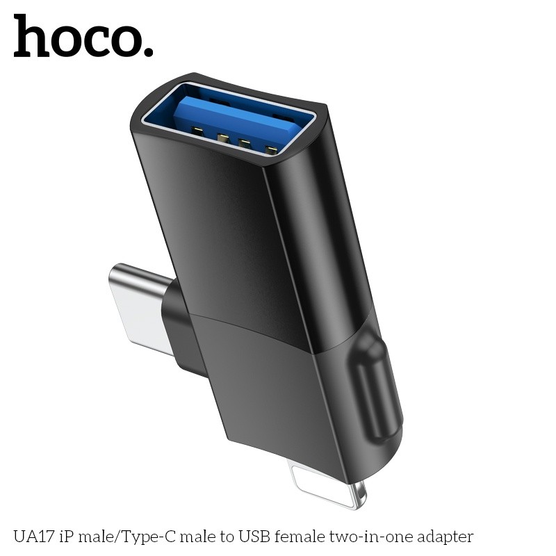Đầu chuyển đổi Hoco UA17 lightning typeC sang USB