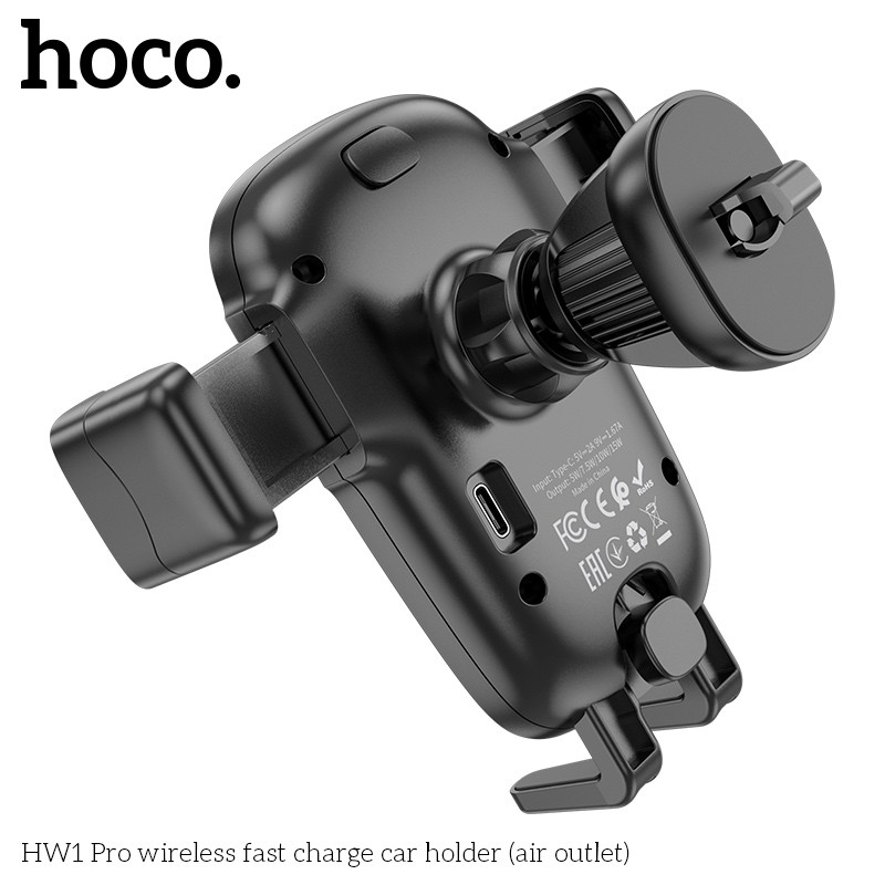 Giá Đỡ ôtô Sạc Nhanh Không Dây Hoco HW1 Pro (thoát khí)