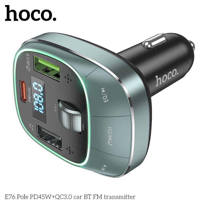 Bộ phát FM BT trên ô tô E76 Bravery PD45W+QC3.0