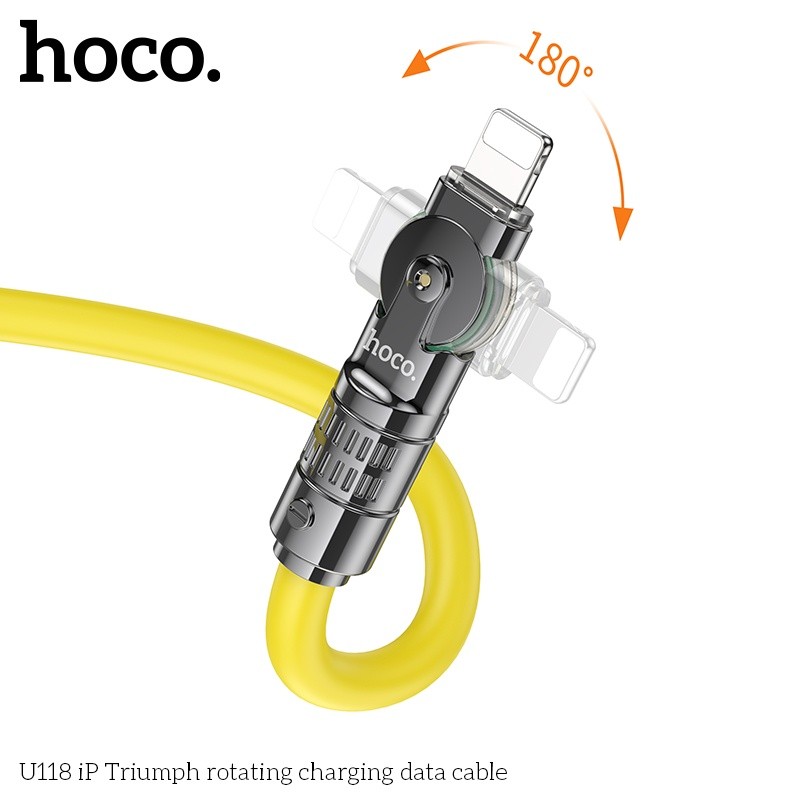 Cáp sạc Hoco U118 lightning xoay được đầu