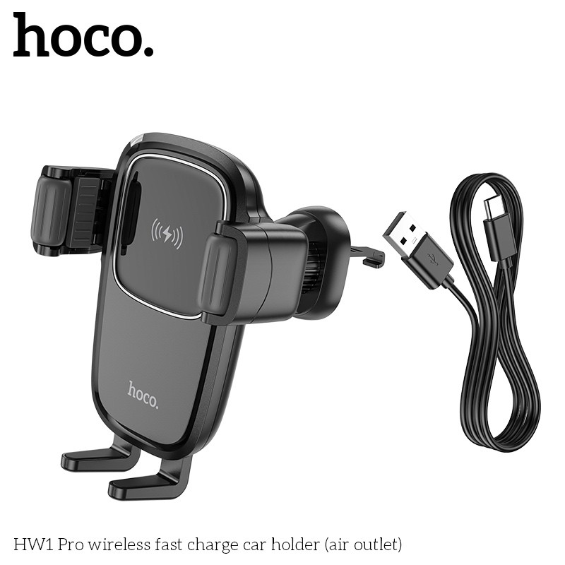 Giá Đỡ ôtô Sạc Nhanh Không Dây Hoco HW1 Pro (thoát khí)