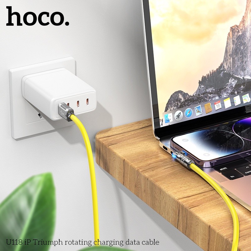 Cáp sạc Hoco U118 lightning xoay được đầu