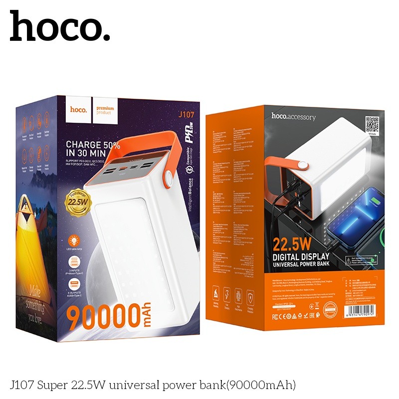 Pin sạc dự phòng sạc nhanh 22.5W Hoco J107