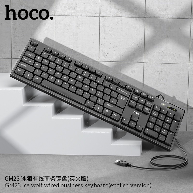 Bàn Phím Máy Tính Hoco GM23 Có Dây Ice wolf bản tiếng Anh