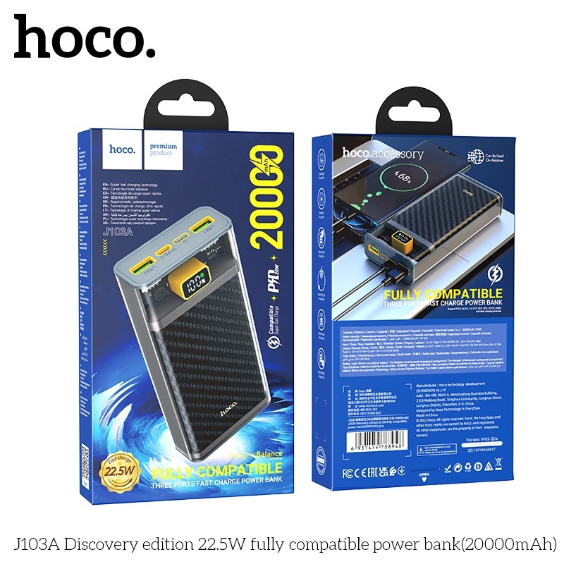 Pin sạc dự phòng sạc nhanh Hoco J103A 20.000mAh