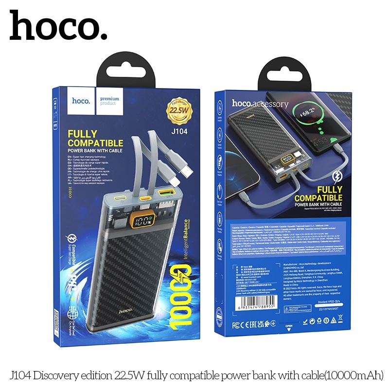 Pin sạc dự phòng sạc nhanh Hoco J104 10.000mAh 22.5W