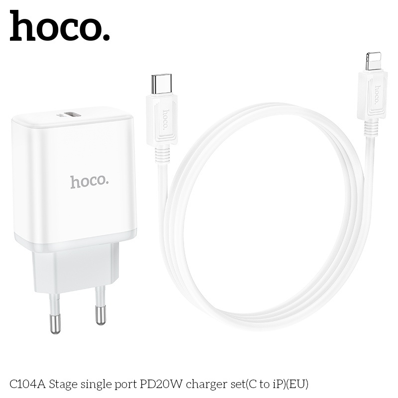 Bộ Sạc Hoco C104A Stage single port PD20W C to iP