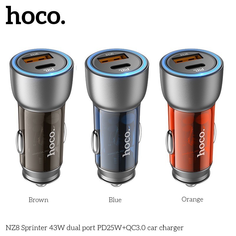 Tẩu Sạc Hoco NZ8 QC3.0 (Cổng TypeC và USB 43W)