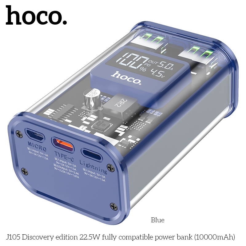 Pin sạc dự phòng sạc nhanh Hoco J105 22.5W 10.000mAh