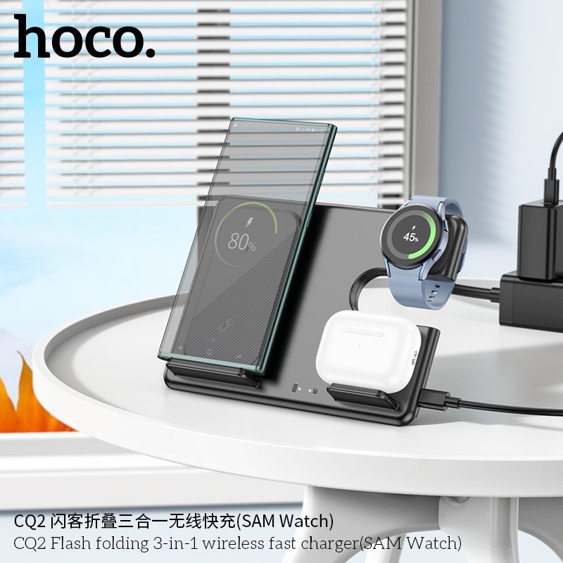 Sạc nhanh không dây 15w Hoco CQ2 (3-IN-1)