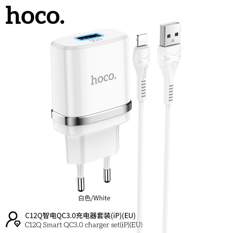 Bộ củ cáp sạc Hoco C12Q lightning