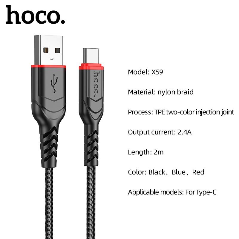 Cáp sạc Hoco X59 typeC 2m