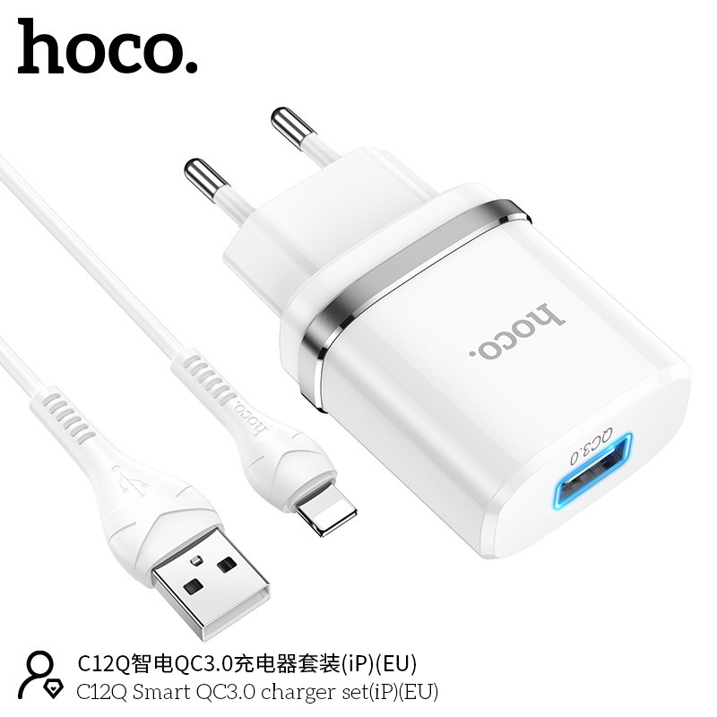 Bộ củ cáp sạc Hoco C12Q lightning