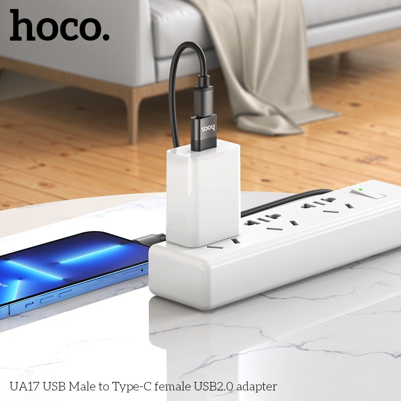 Bộ Chuyển Đổi Hoco UA17 USB (đực) sang TYPEC (cái)