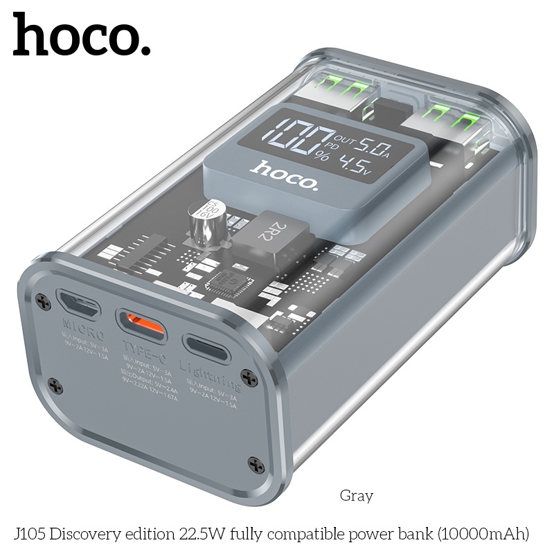 Pin sạc dự phòng sạc nhanh Hoco J105 22.5W 10.000mAh